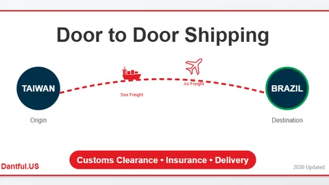 Door to door shipping from Taiwan to Brazil