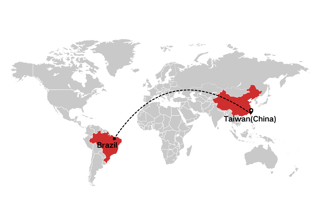 Shipping from Taiwan (China) to Brazil Shipping from Taiwan (China) to Brazil
