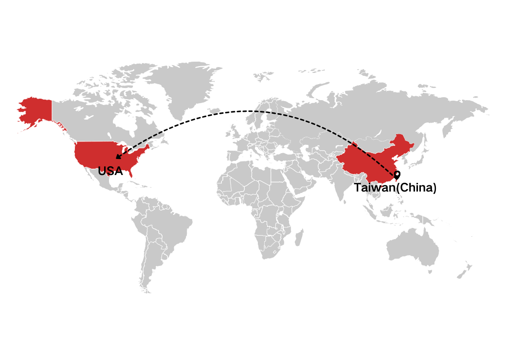 Shipping from Taiwan (China) to USA