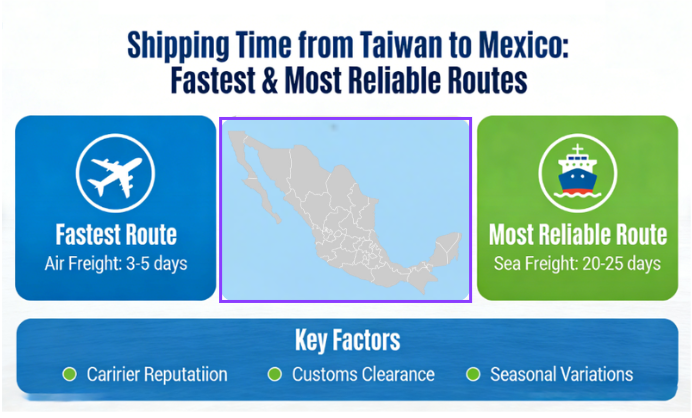 Shipping Time from Taiwan to Mexico: Fastest & Most Reliable Routes