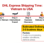 DHL Express Shipping time from Vietnam to USA