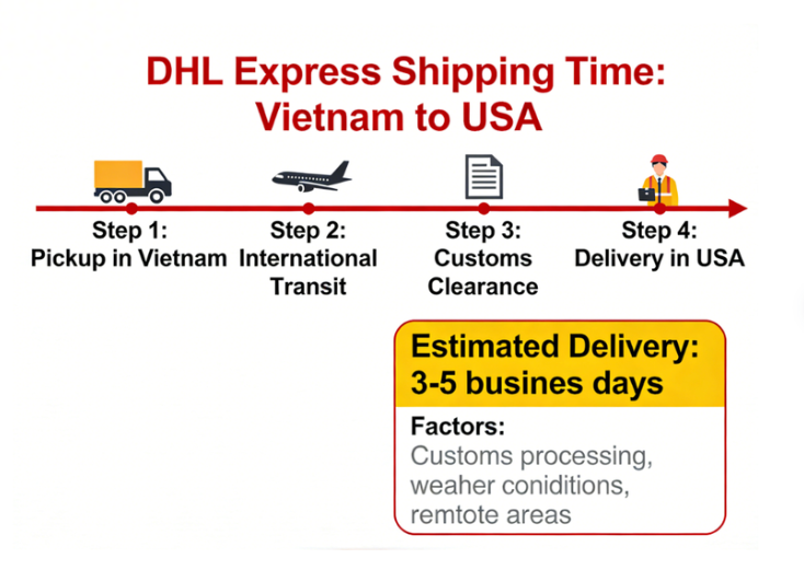 DHL Express Shipping time from Vietnam to USA